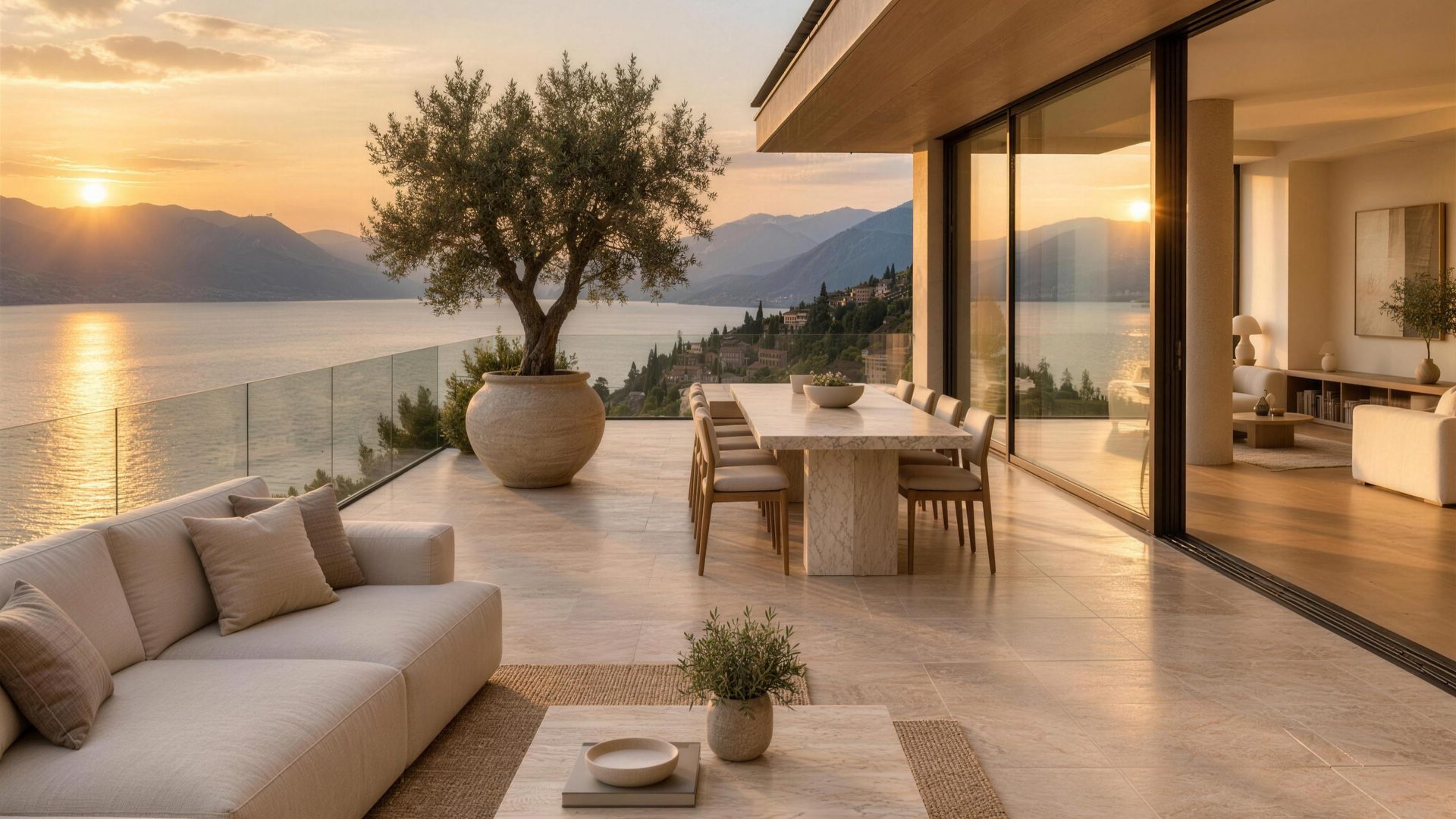 Penthouse-Terrasse mit Blick auf den Gardasee, Visualisierung des ELITE-Objektprofils